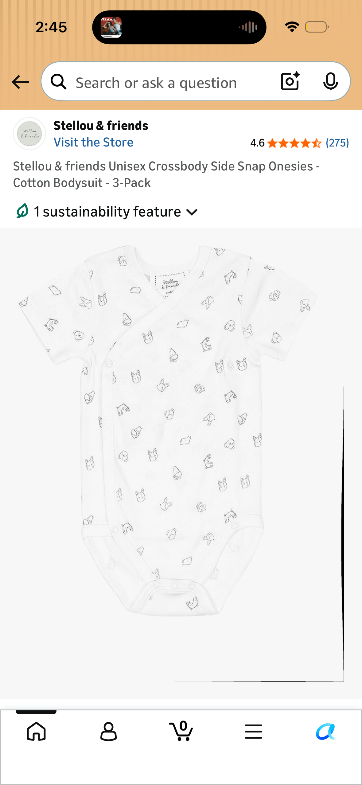Stellou & friends Unisex Crossbody Side Snap Onesies - Cotton Bodysuit - 3-Pack (Size 18-24 Months)