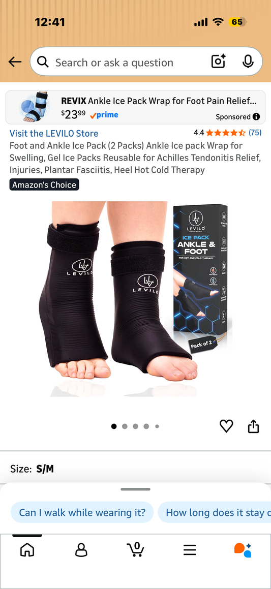 Foot and Ankle Ice Pack (2 Packs) Ankle Ice pack Wrap for Swelling, Gel Ice Packs Reusable for Achilles Tendonitis Relief, Injuries, Plantar Fasciitis, Heel Hot Cold Therapy