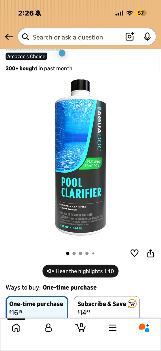 Ultimate Natural Pool Clarifier - an Eco-Friendly Way to get Clear Pool Water by Removing Cloudy Pool Water - AquaDoc Natural Pool Chemicals