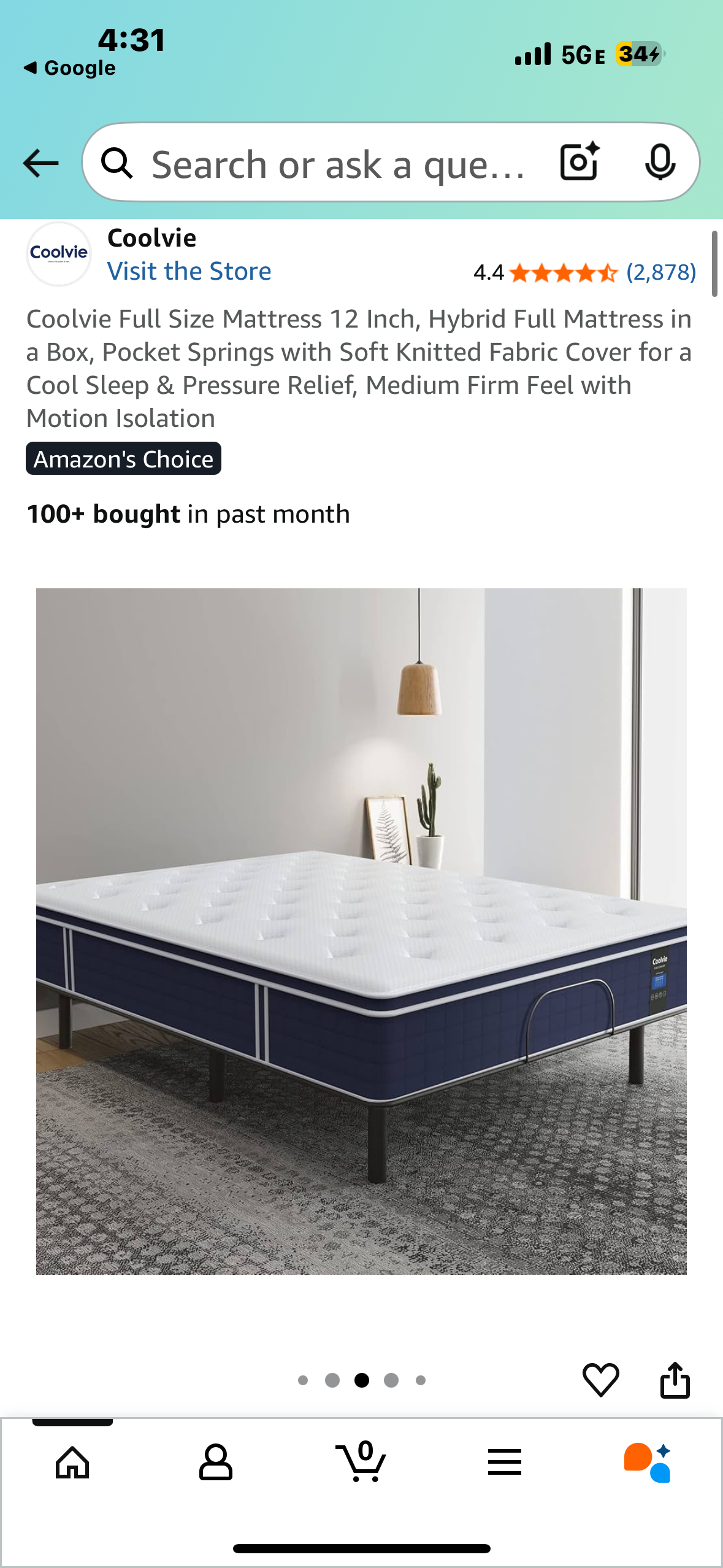 Full Size Mattress, 12” (B1078)