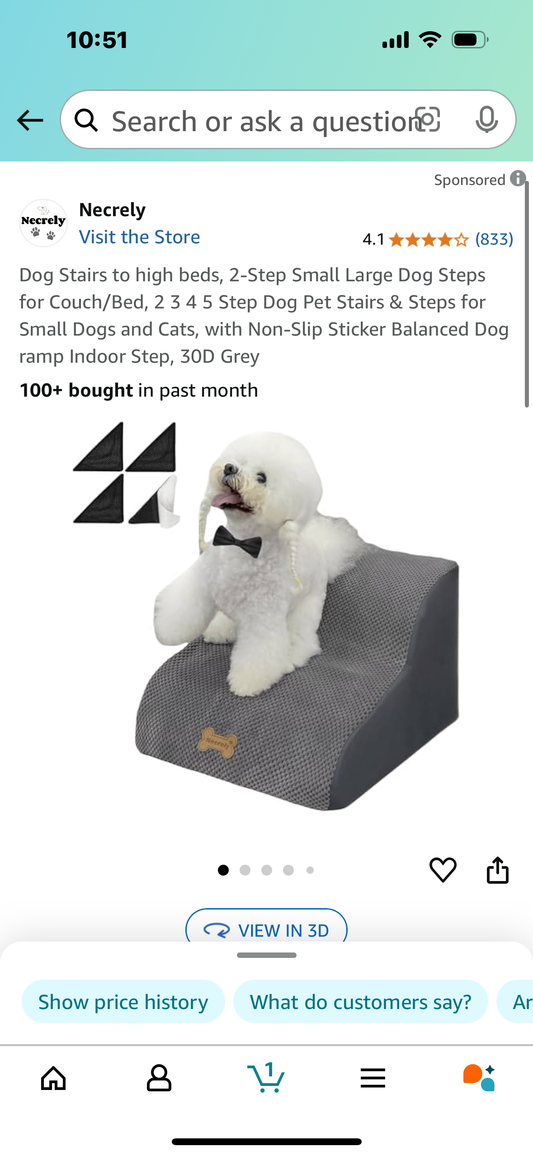 Dog Stairs to high beds, 2-Step Small Large Dog Steps