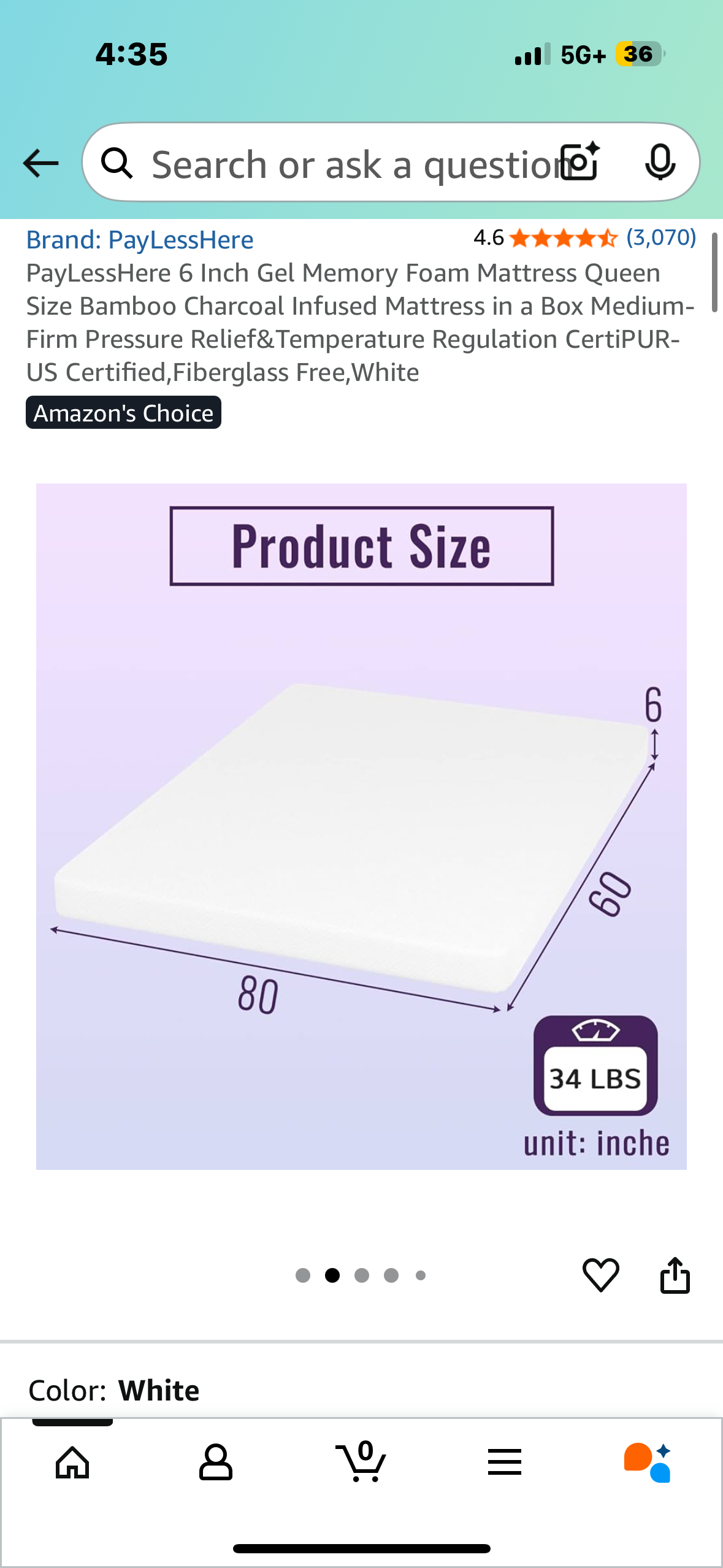 Queen Size Memory Foam Mattress (B1079)