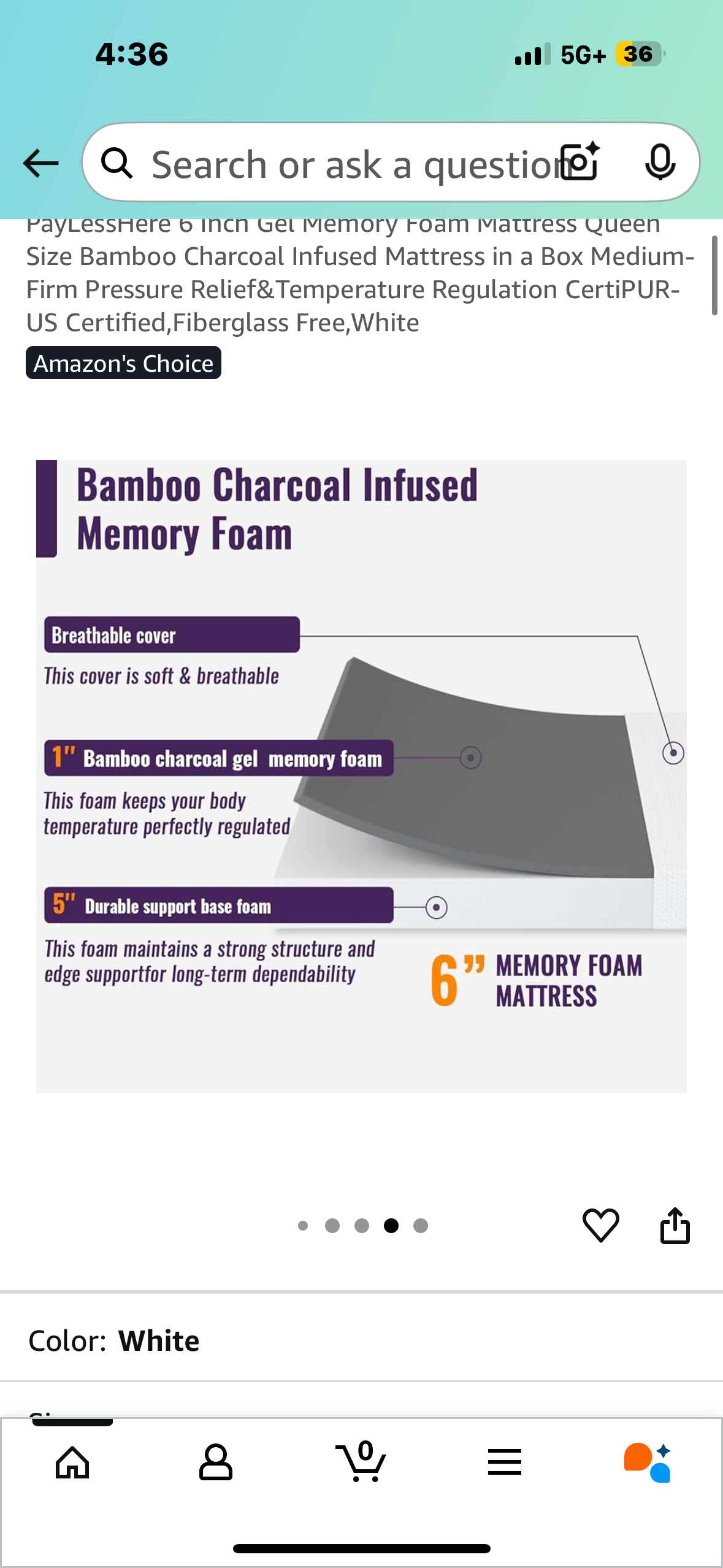 Queen Size Memory Foam Mattress (B1079)