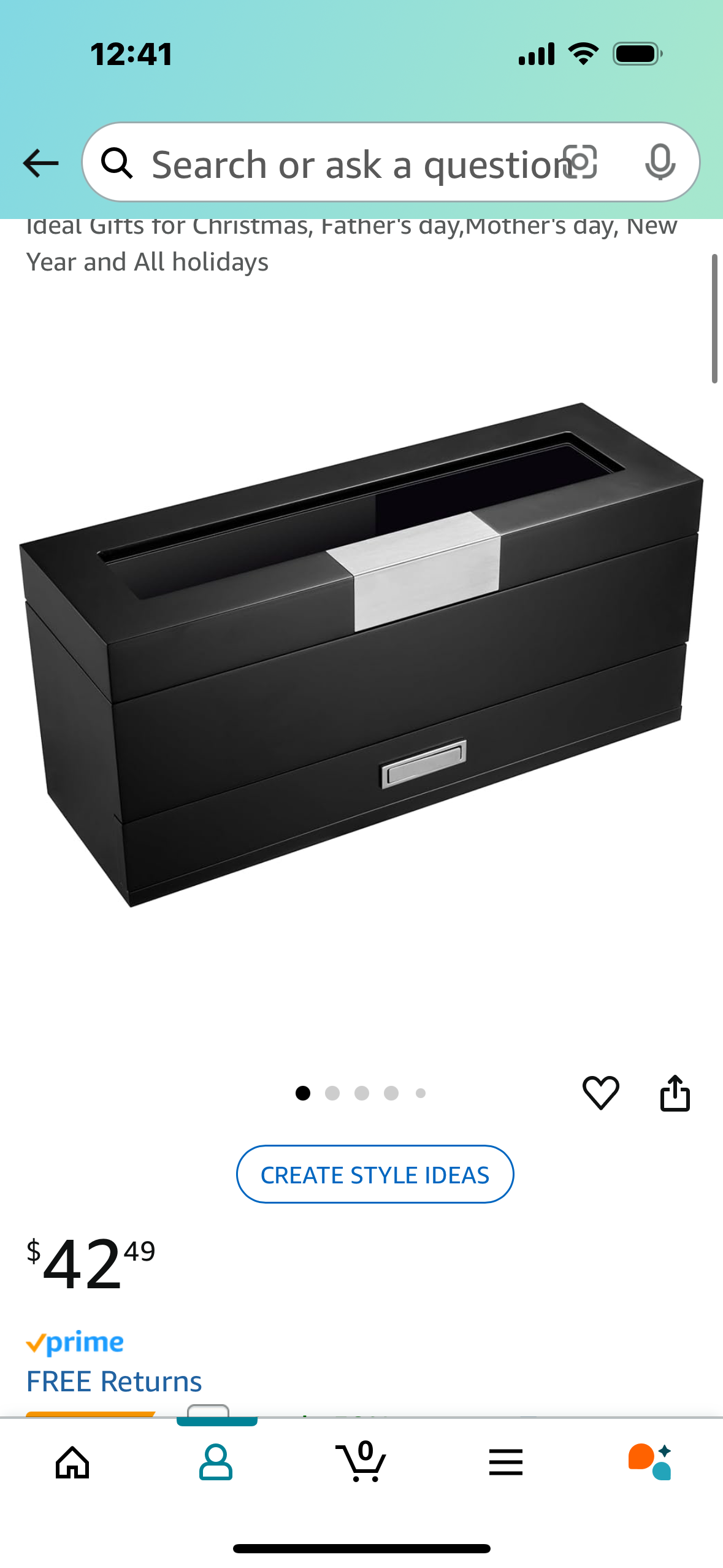 Watch Box Watch Holder-5 Slot Double-Layer Black Watch Organizer with Drawer for Husband, Wife, Friends-Ideal Gifts for Christmas, Father's day,Mother's day, New Year and All holidays