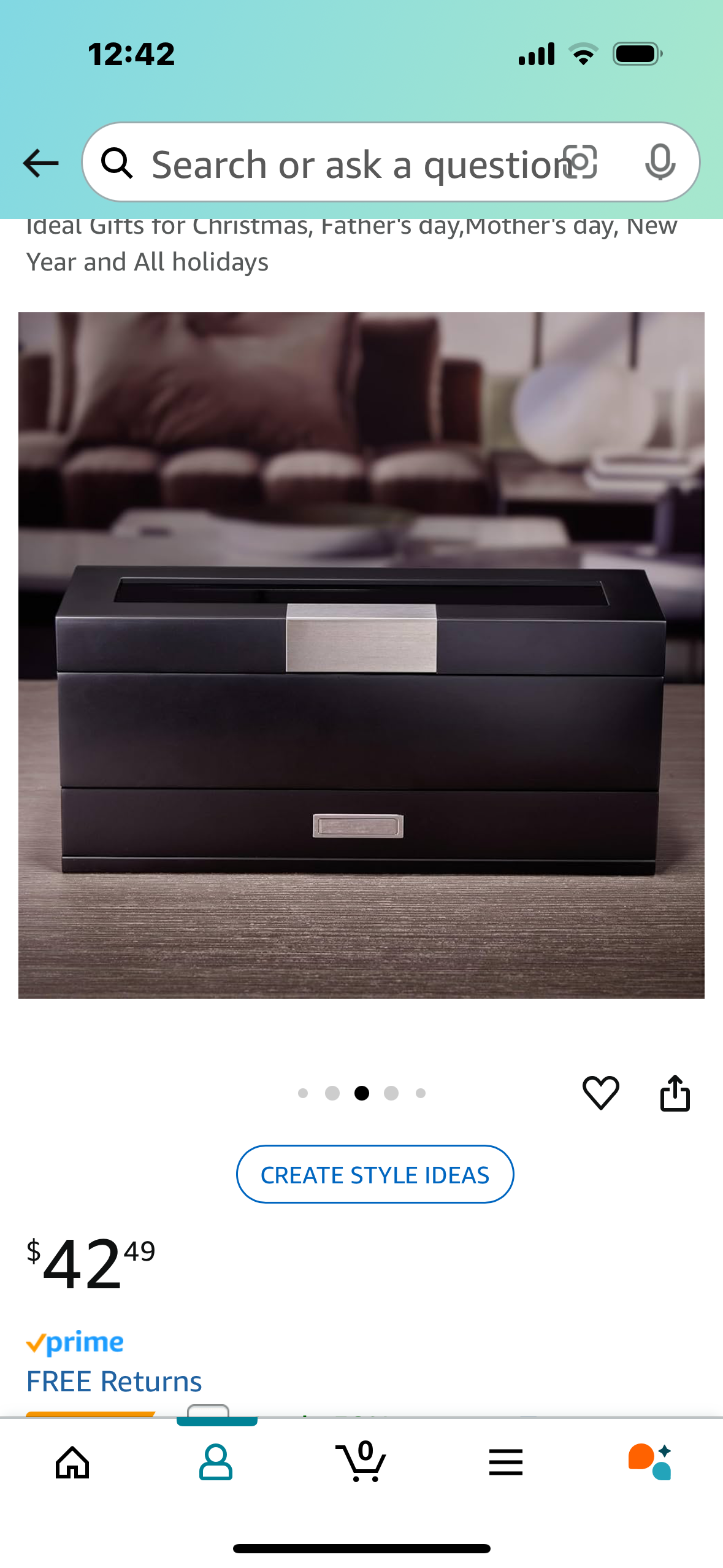 Watch Box Watch Holder-5 Slot Double-Layer Black Watch Organizer with Drawer for Husband, Wife, Friends-Ideal Gifts for Christmas, Father's day,Mother's day, New Year and All holidays