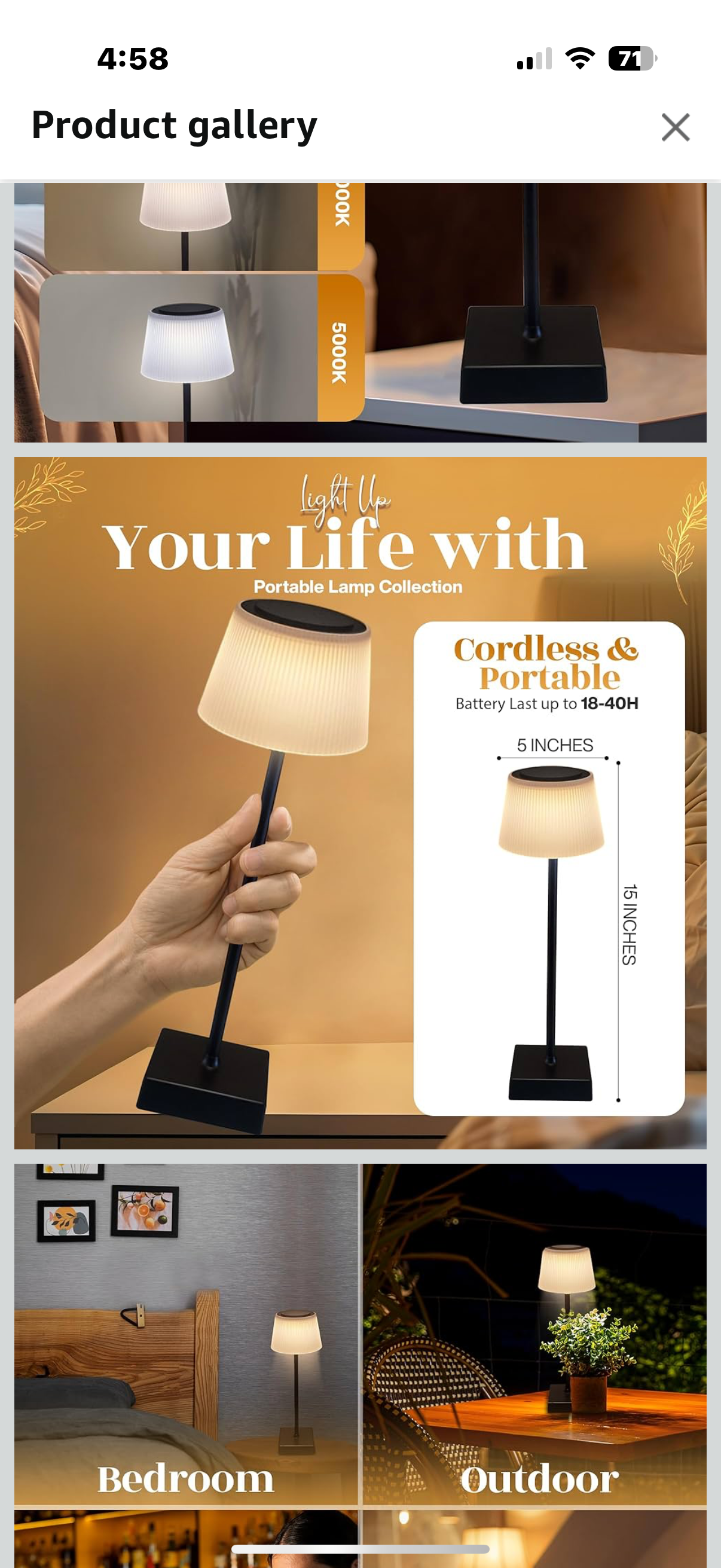 Cordless Lamp - Battery Operated Table Lamp - Cordless Rechargeable Lamp