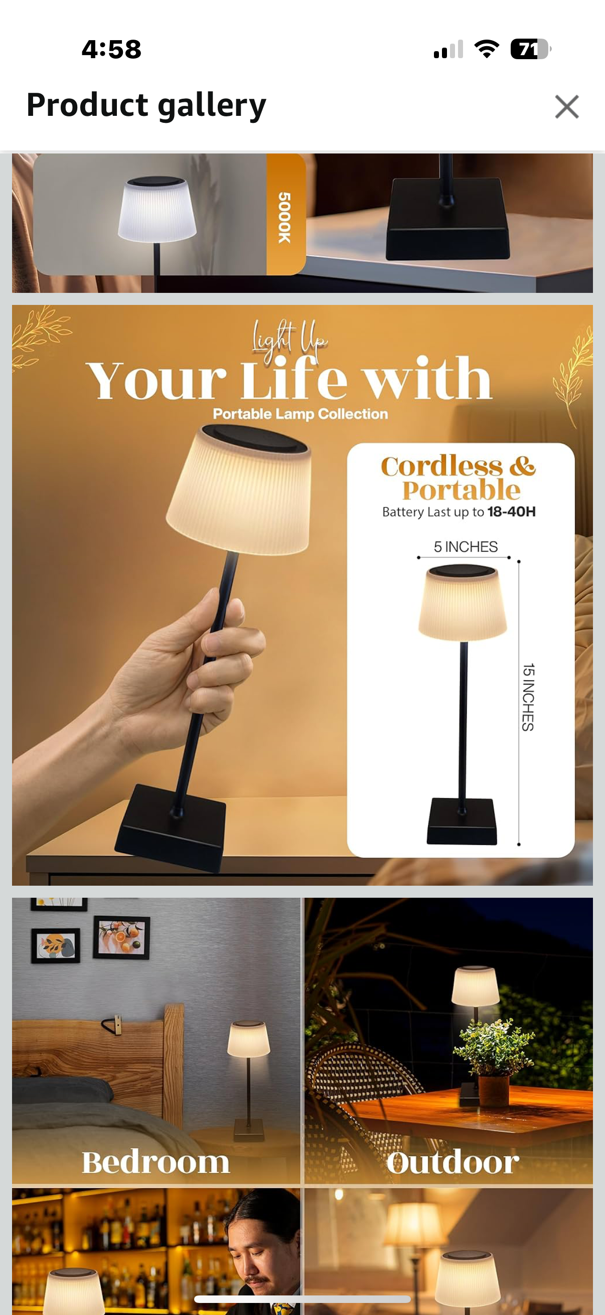 Cordless Lamp - Battery Operated Table Lamp - Cordless Rechargeable Lamp