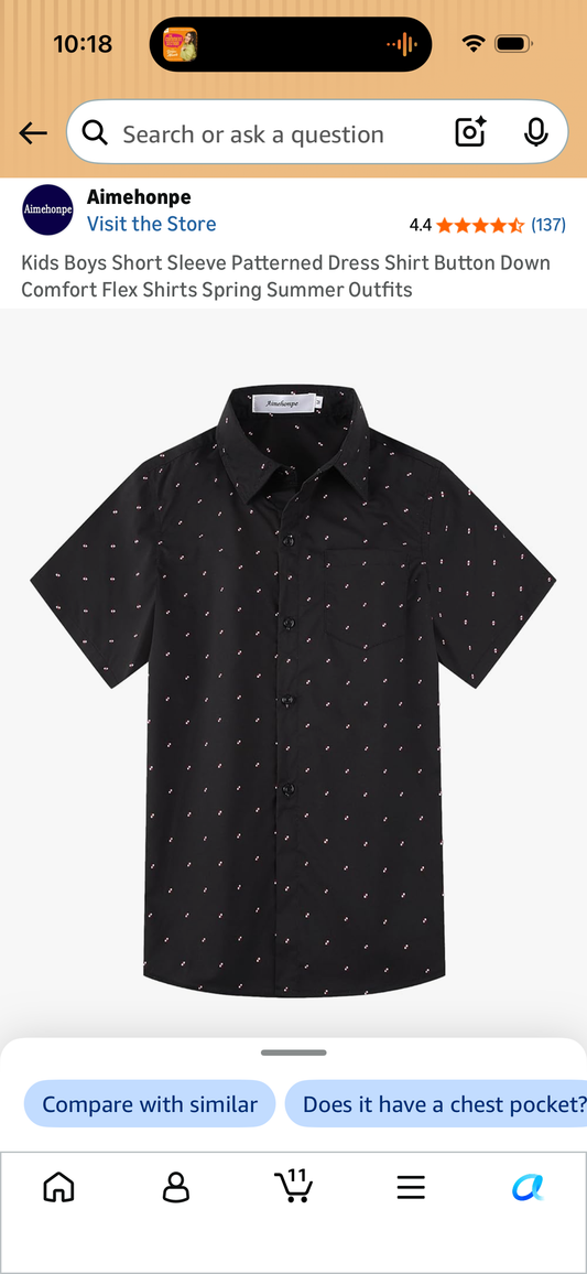 Kids Boys Short Sleeve Patterned Dress Shirt Button Down Comfort Flex Shirts Spring Summer Outfits (Size Medium/9-10 Years)