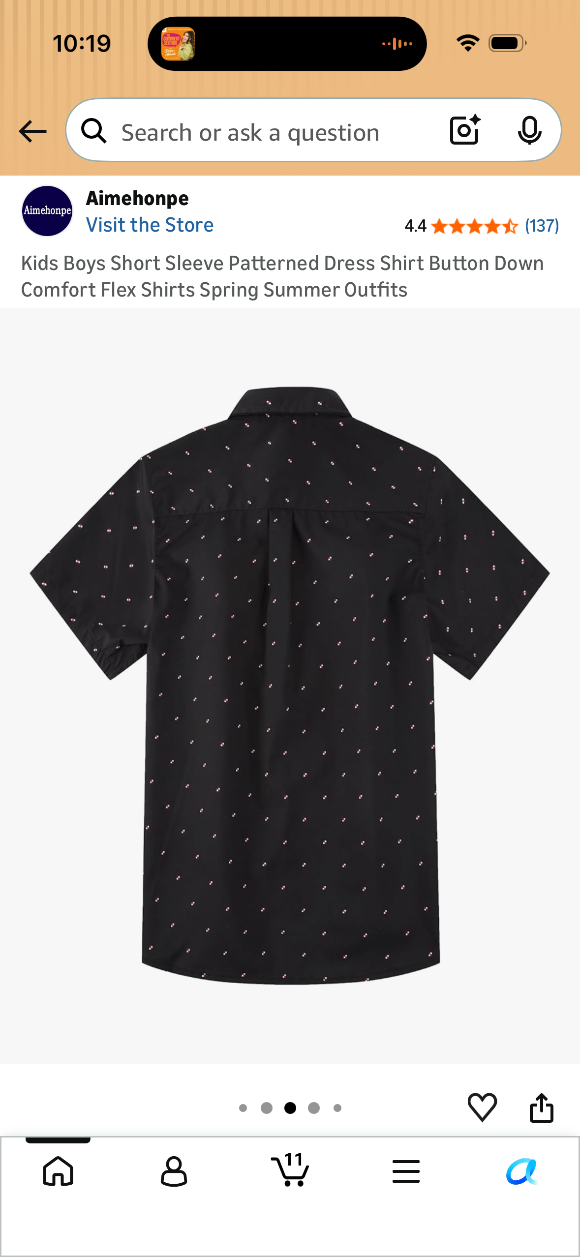 Kids Boys Short Sleeve Patterned Dress Shirt Button Down Comfort Flex Shirts Spring Summer Outfits (Size Medium/9-10 Years)
