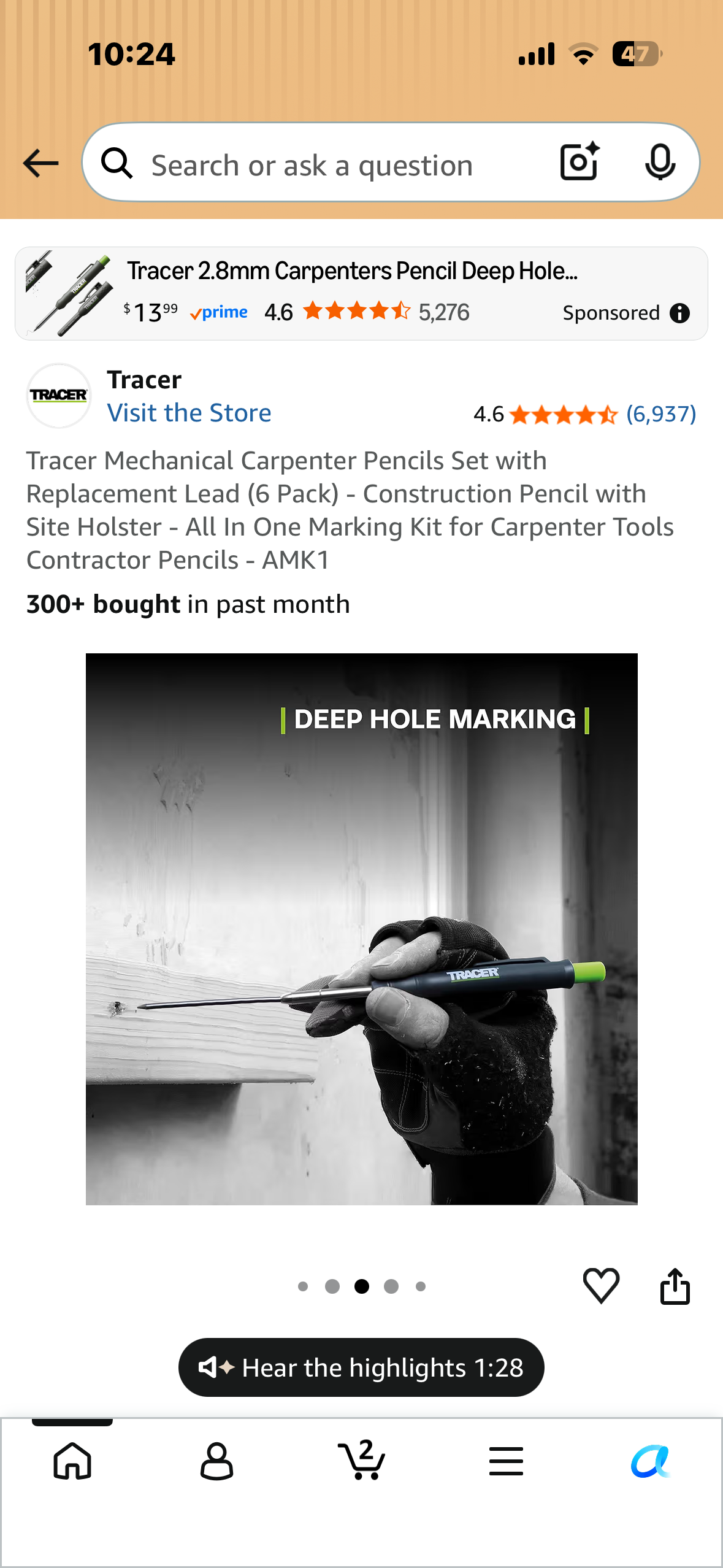Tracer Mechanical Carpenter Pencil Set with Replacement Lead (6 Pack) - Construction Pencil with Site Holster - All In One Marking Kit for Carpenter Tools Contractor Pencils