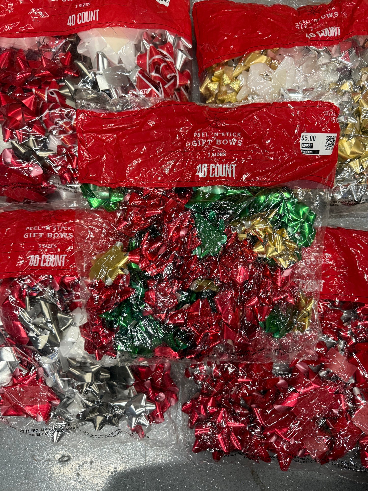 2 Packages Peel n Stick Gift Bows 40 Count