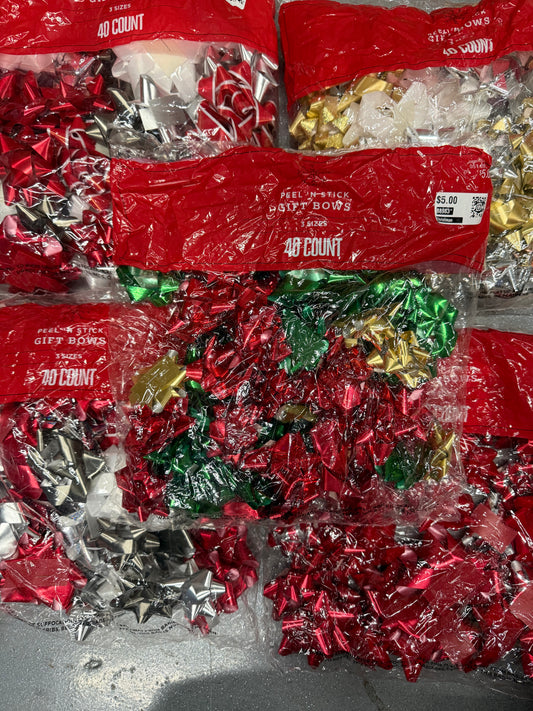 2 Packages Peel n Stick Gift Bows 40 Count