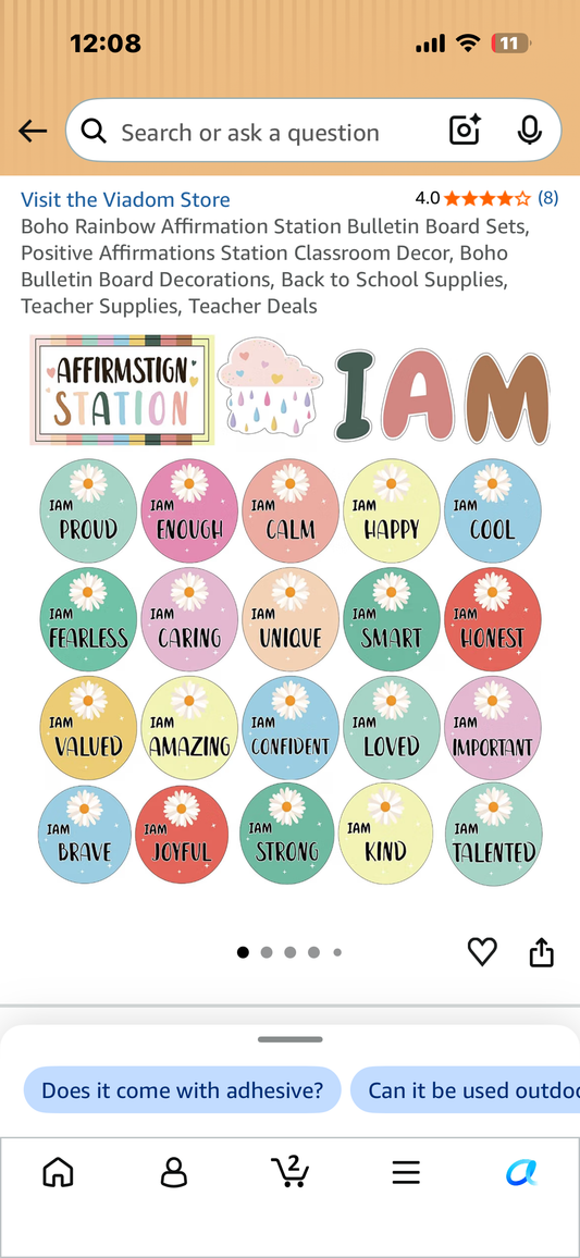 Boho Rainbow Affirmation Station Bulletin Board Set, Positive Affirmations, Classroom Decor, Boho Bulletin Board Decorations, Back to School Supplies, Teacher Supplies