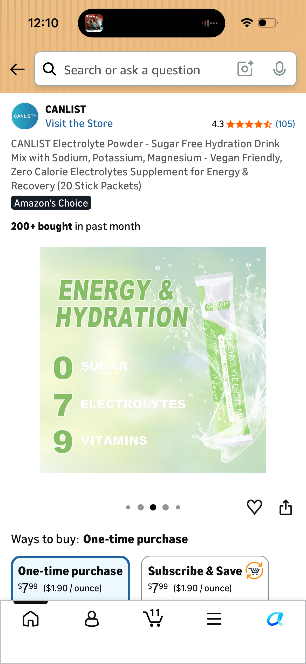 CANLIST Electrolyte Powder - Sugar Free Hydration Drink Mix with Sodium, Potassium, Magnesium - Vegan Friendly, Zero Calorie Electrolytes Supplement for Energy & Recovery (20 Stick Packets)