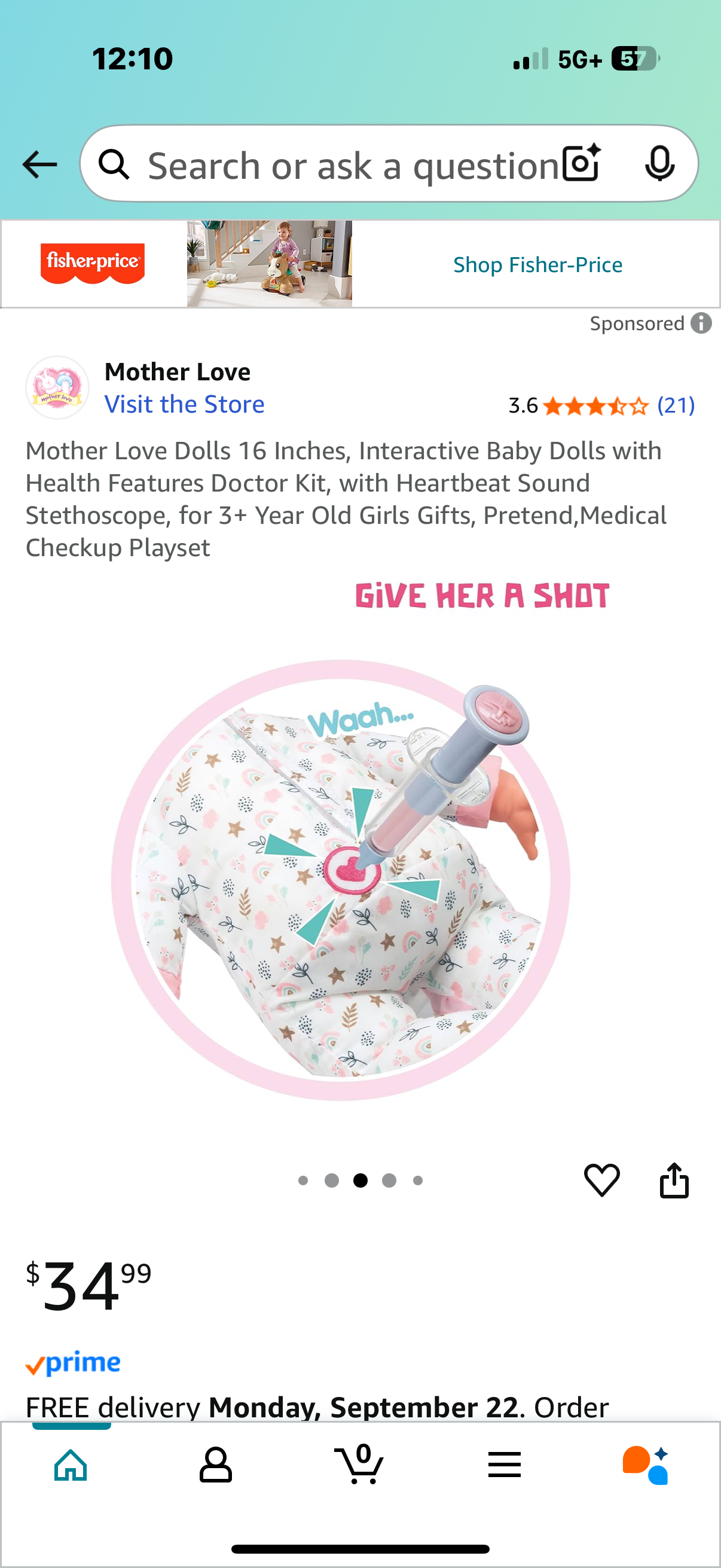 Mother Love Dolls 16 Inches, Interactive Baby Dolls with Health Features Doctor Kit, with Heartbeat Sound Stethoscope, for 3+ Year Old Girls Gifts, Pretend,Medical Checkup Playset