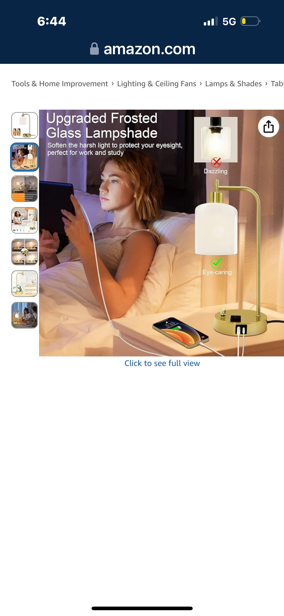 GLITI Industrial Table Lamp, Stepless Dimmable Gold Desk Lamp with 2 USB Ports and AC Power Outlet, Frosted GlassShade, Eye-Caring Bedside Nightstand Lamps for Bedroom Living Room (Gold)