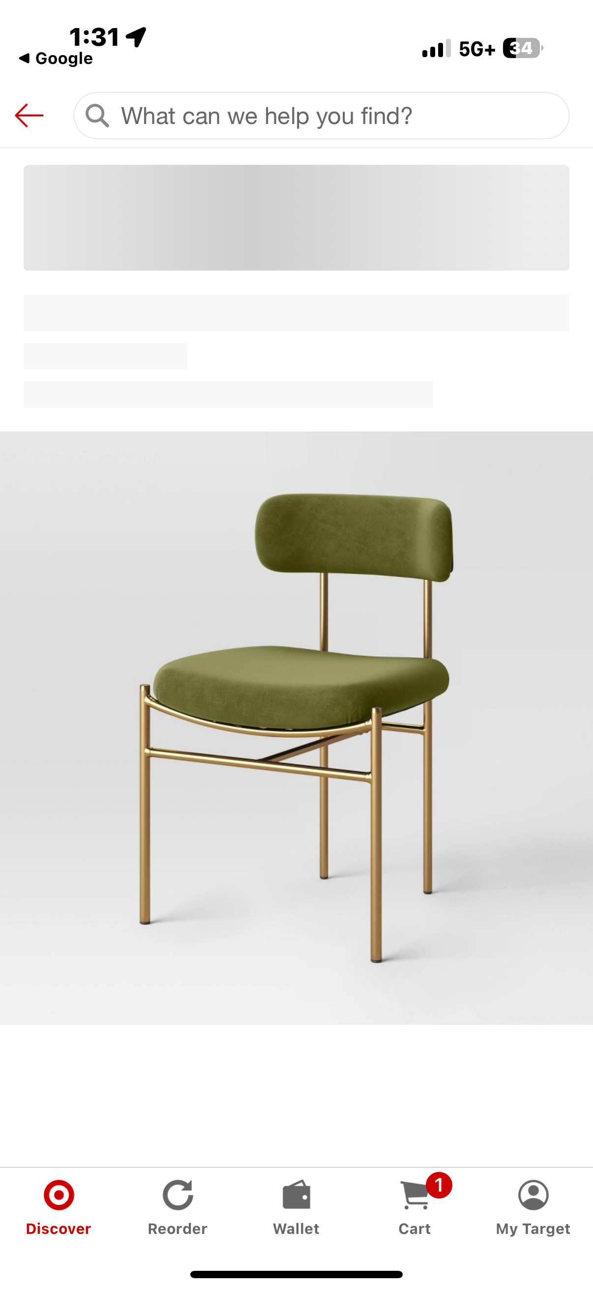 Orion Luxe Chair with Brass Legs Olive Green Velvet - Threshold™