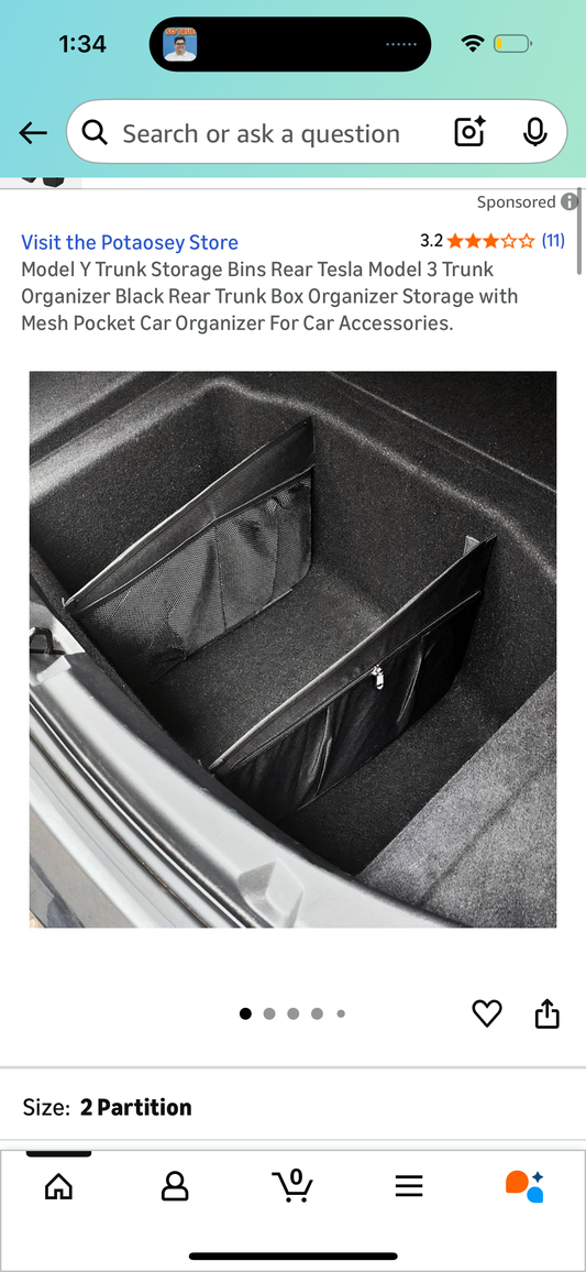 Model Y Trunk Storage Bins Rear Tesla Model 3 Trunk Organizer Black Rear Trunk Box Organizer Storage with Mesh Pocket Car Organizer For Car Accessories.