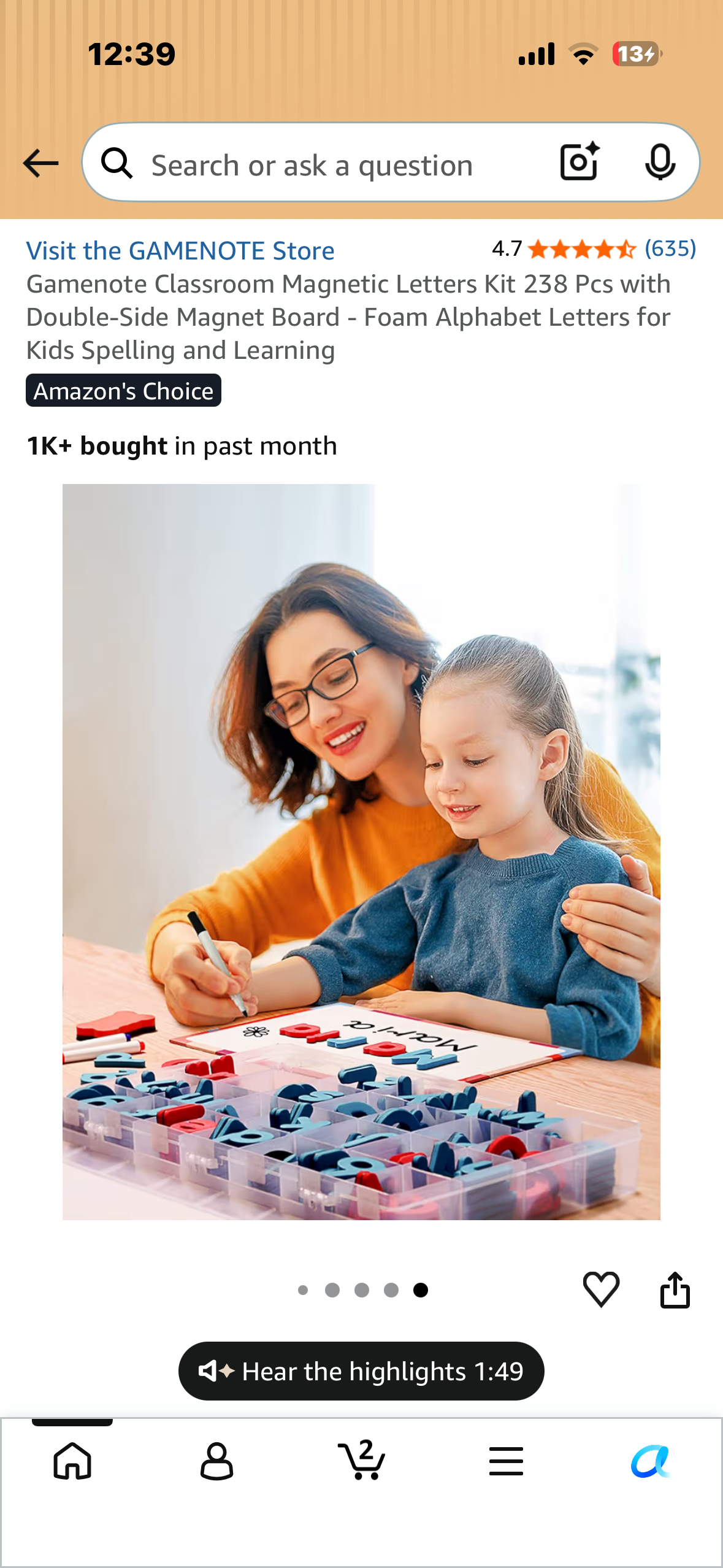 Gamenote Classroom Magnetic Letters Kit 238 Pcs with Double-Side Magnet Board - Foam Alphabet Letters for Kids Spelling and Learning