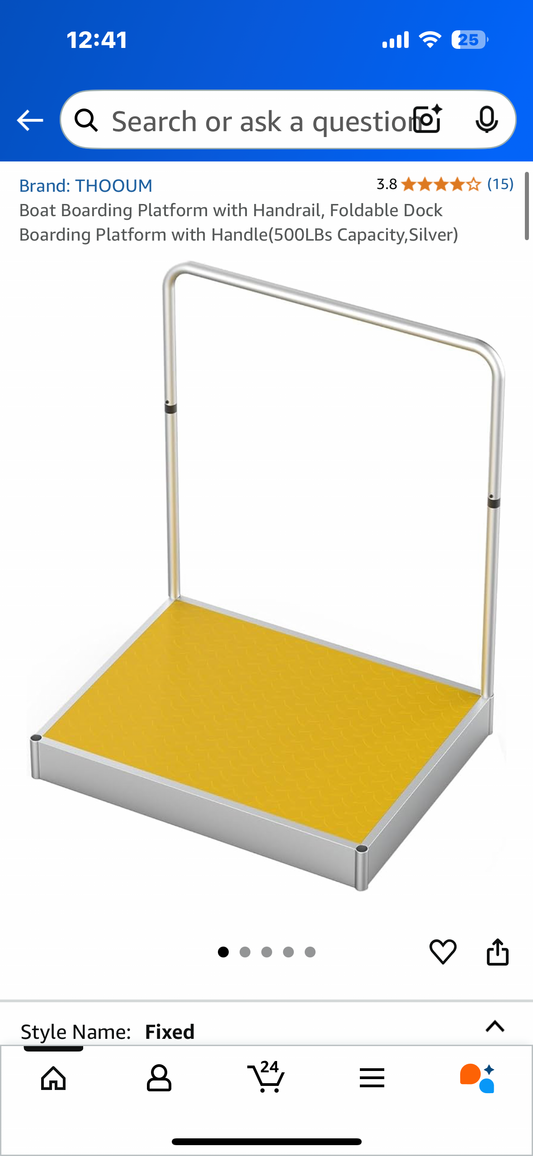 Boat Boarding Platform with Handrail, Foldable Dock Boarding Platform with Handle(500LBs Capacity) (R570)