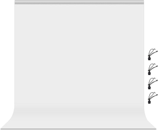 PULUZ 6.6 feet x 6.6 feet Polyester Backdrop Drapes Curtains Panels with Rod Pockets - Background for Photography Wedding Ceremony Party Home Window Decorations - White