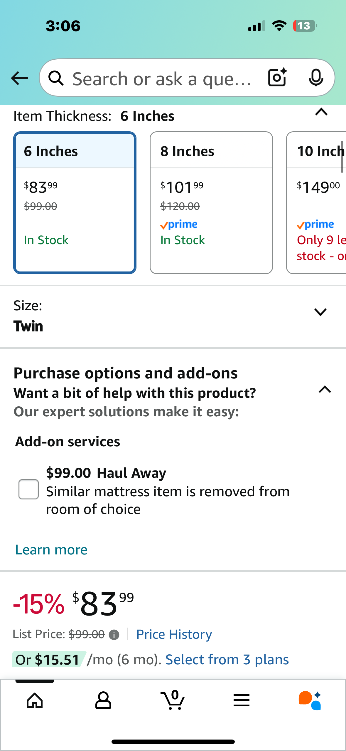 LIFEMENT Basic 6 Inch Twin, Graphite Infused Memory Foam Mattress, Medium Firm, Fiberglass Free, Pressure Relief, Safe & Certified Foams & Cover (B1085)