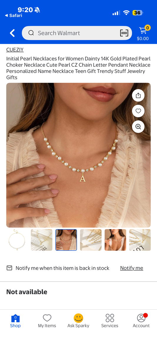 Initial Pearl Necklaces Letter “M” for Women Dainty 14K Gold Plated Pearl Choker Necklace Cute Pearl CZ Chain Letter