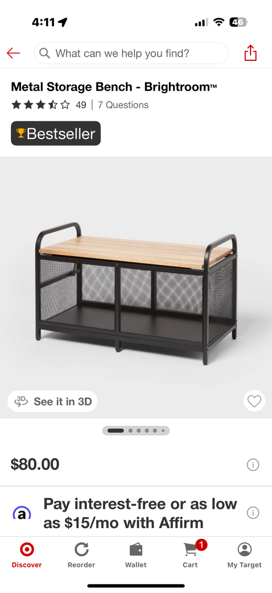 Metal Storage Bench - Brightroom™