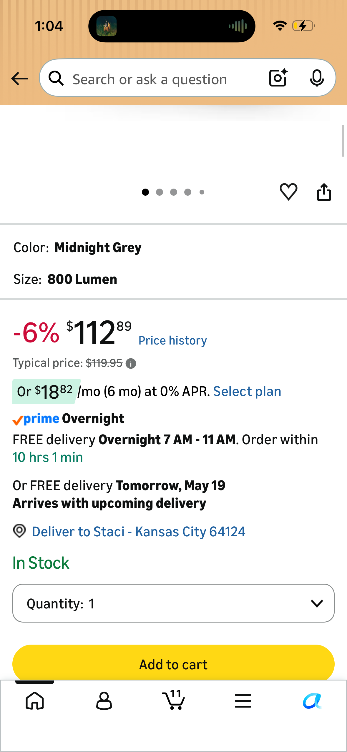 BioLite, HeadLamp 800 Pro, 800 Lumens, Ultra-Lightweight & USB Rechargeable with 8 Light Modes, Midnight Grey