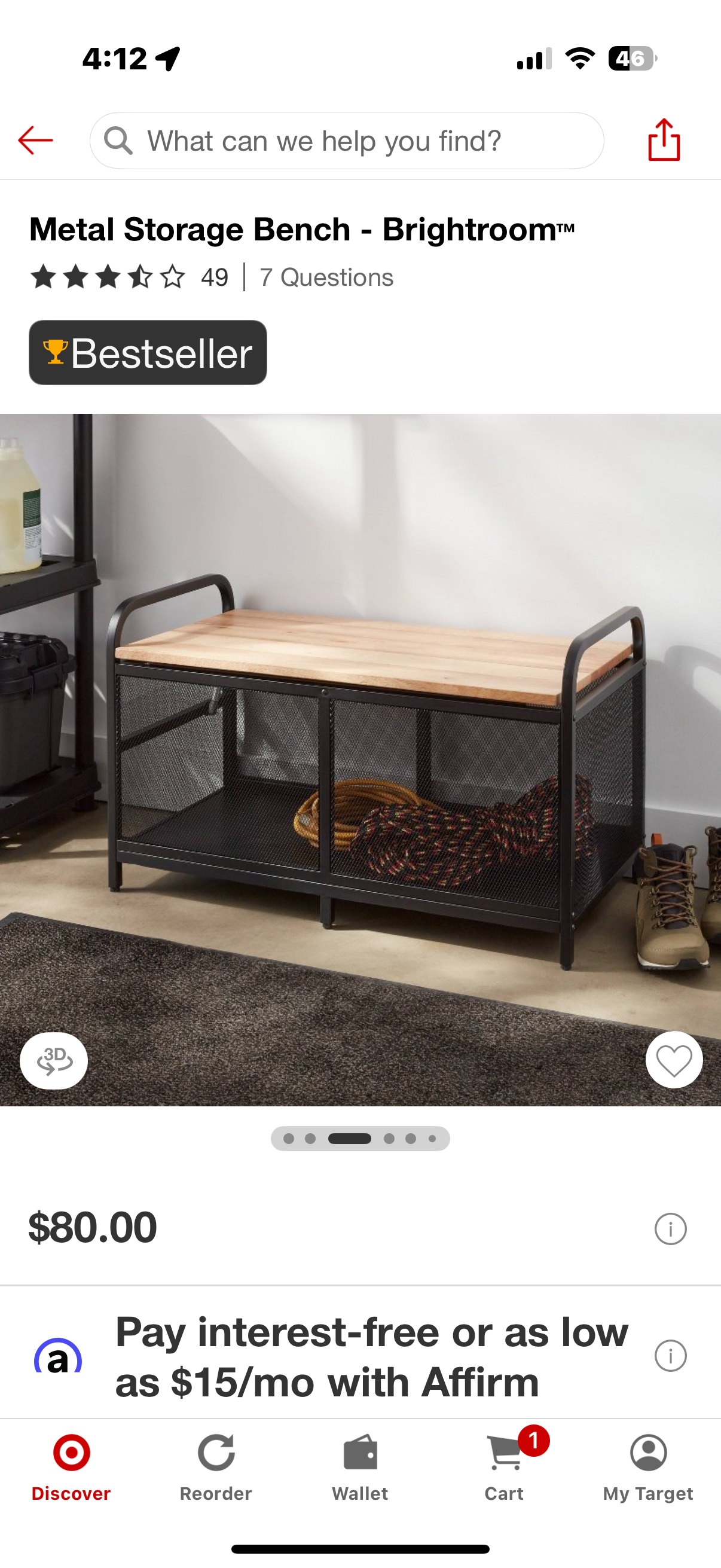 Metal Storage Bench - Brightroom™