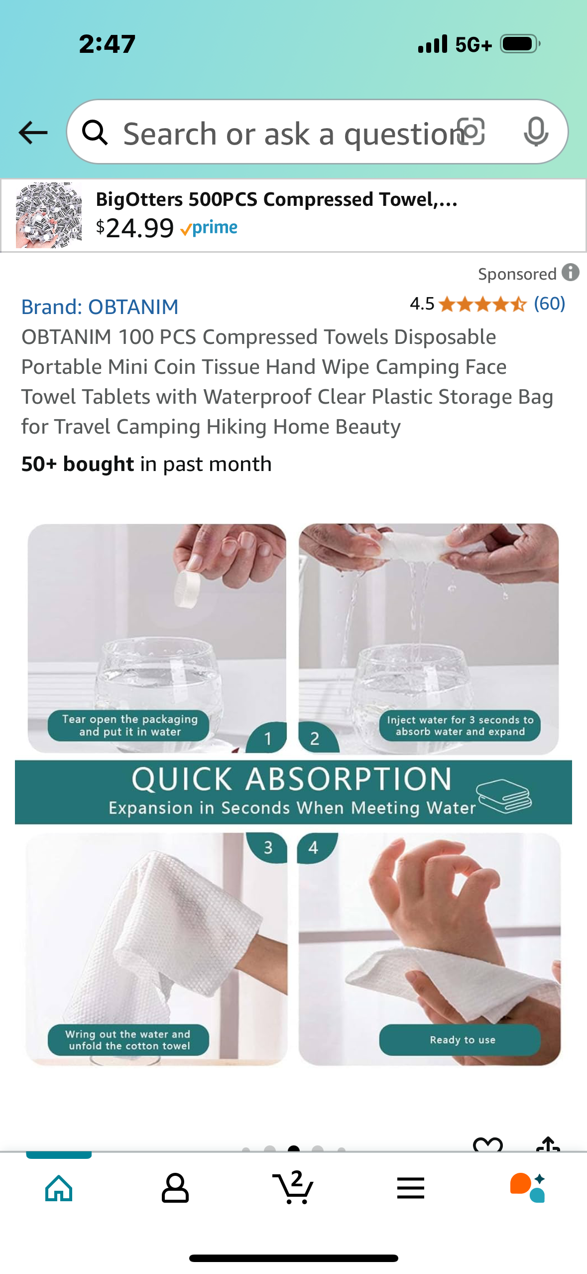OBTANIM 100 PCS Compressed Towels Disposable Portable Mini Coin Tissue Hand Wipe Camping Face Towel Tablets with Waterproof Clear Plastic Storage Bag for Travel Camping Hiking Home Beauty