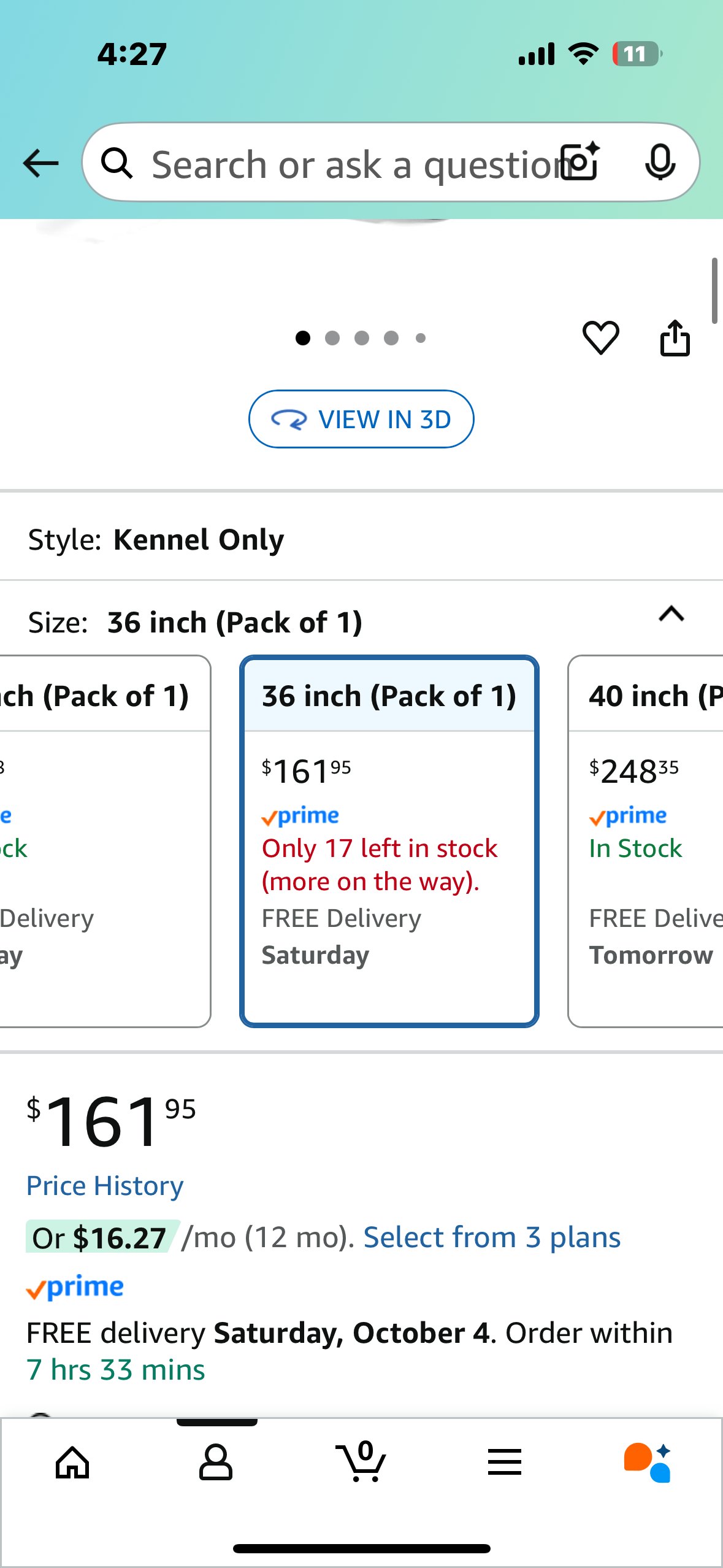 Petmate Sky Kennel - For Air and Travel, Airline Compliant Dog Crate for Pets 50-70 lbs, Heavy Duty Dog Kennel, Made in the USA- 36 Inches (R679)