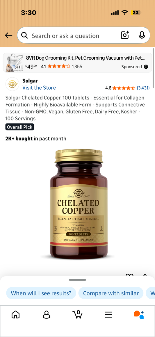 Solgar Chelated Copper, 100 Tablets - Essential for Collagen Formation - Highly Bioavailable Form - Supports Connective Tissue - Non-GMO, Vegan, Gluten Free, Dairy Free, Kosher - 100 Servings