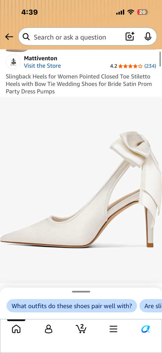Slingback Heels, Pointed Closed Toe Stiletto Heels with Bow Tie, Formal Wear Shoes, Dress Pumps (Size 6)