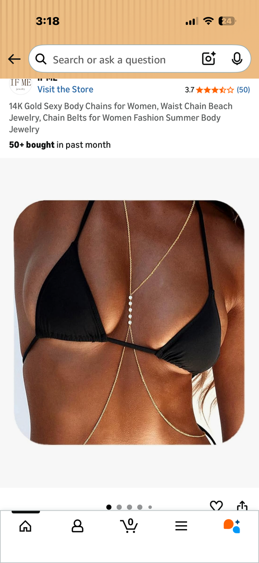 14K Gold Sexy Body Chains for Women, Waist Chain Beach Jewelry, Chain Belts for Women Fashion Summer Body Jewelry