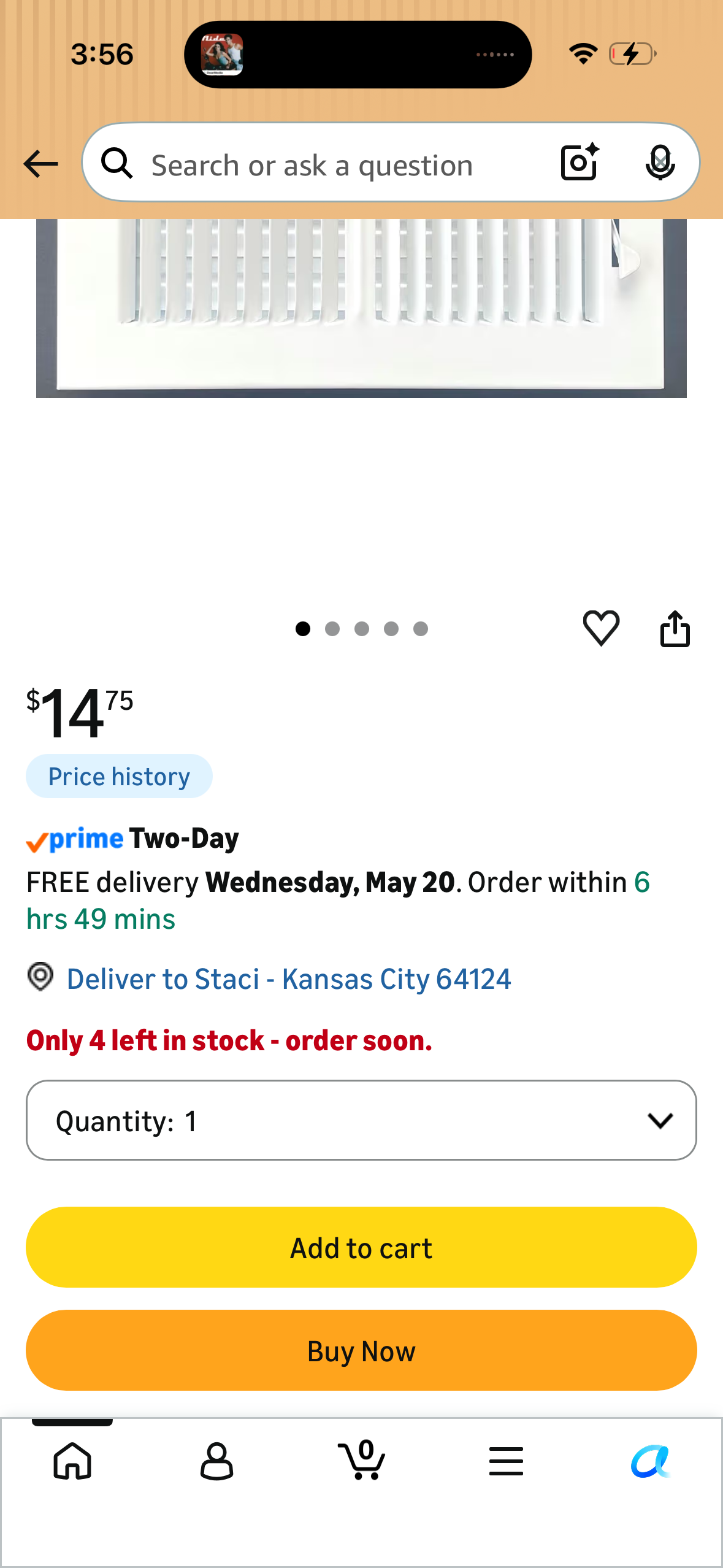 10"x 6" (Duct Opening Size) 2-Way Stamped Face Steel Ceiling/sidewall Air Supply Register - Vent Cover - Actual Outside Dimension 11.75" X 7.75"