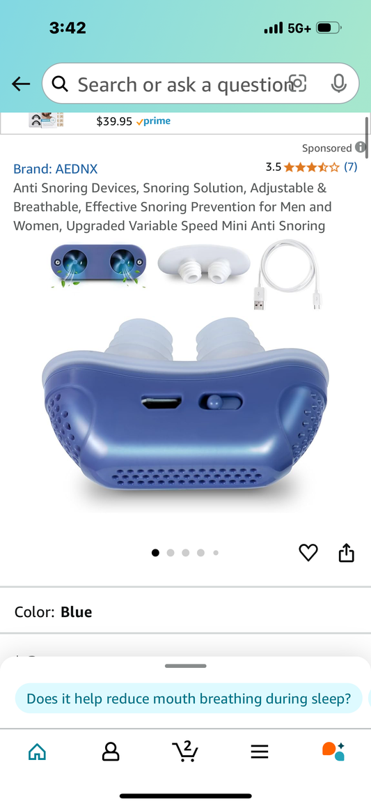Anti Snoring Devices, Snoring Solution, Adjustable & Breathable, Effective Snoring Prevention for Men and Women, Upgraded Variable Speed Mini Anti Snoring
