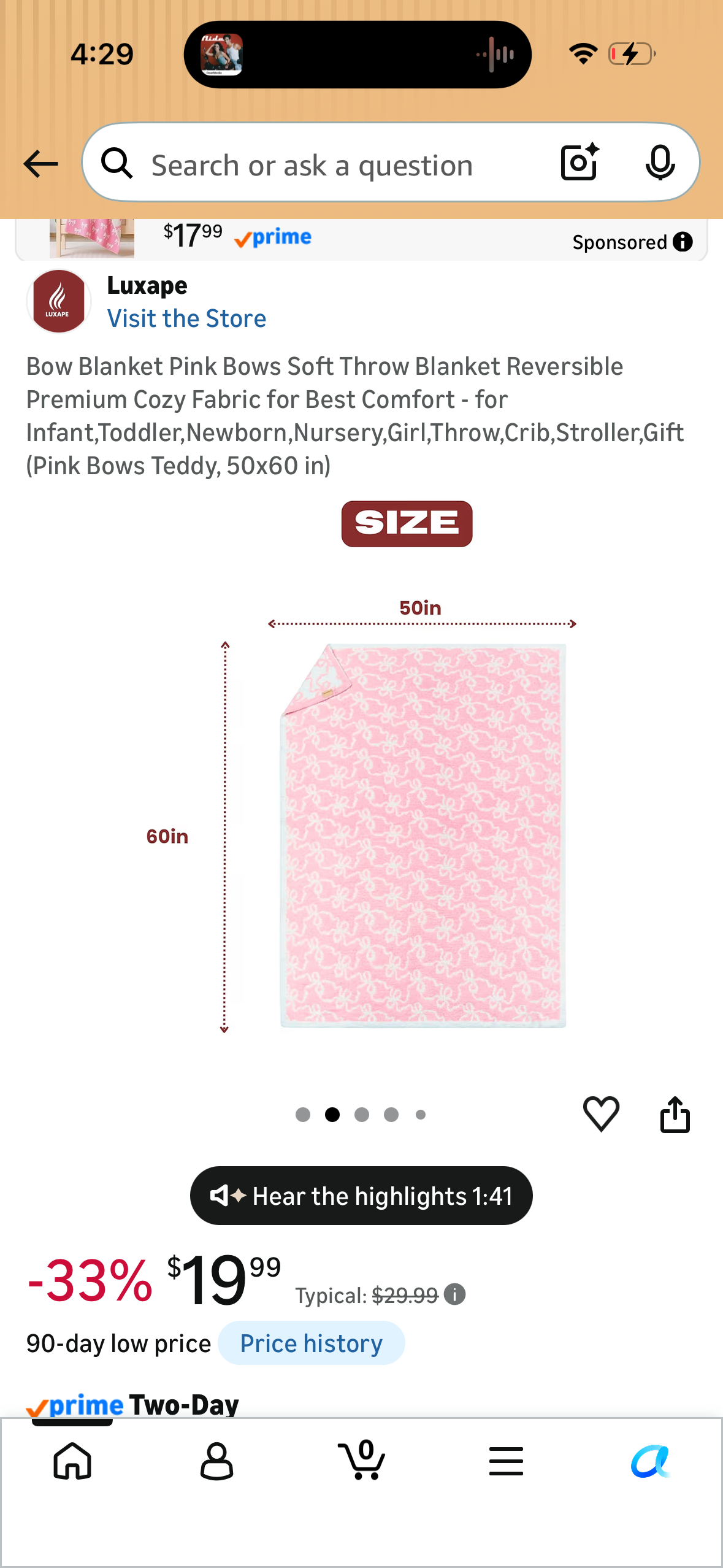 Bow Blanket Pink Bows Soft Throw Blanket Reversible Premium Cozy Fabric for Best Comfort - for Infant,Toddler,Newborn,Nursery,Girl,Throw,Crib,Stroller,Gift (Pink Bows Teddy, 50x60 in)