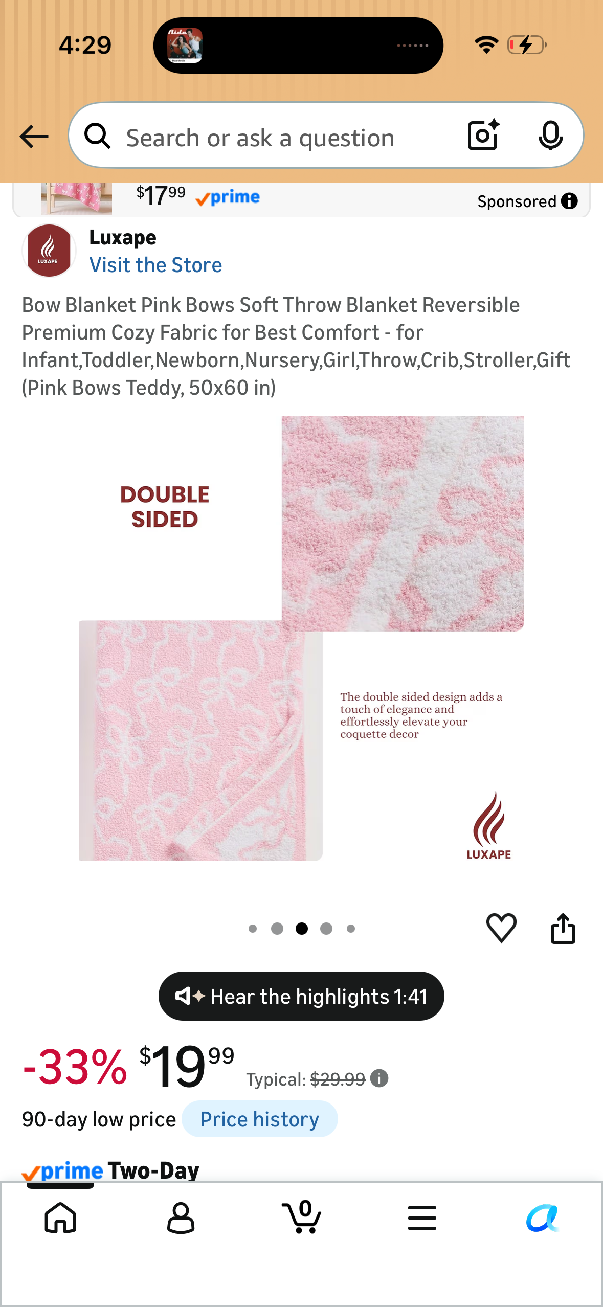 Bow Blanket Pink Bows Soft Throw Blanket Reversible Premium Cozy Fabric for Best Comfort - for Infant,Toddler,Newborn,Nursery,Girl,Throw,Crib,Stroller,Gift (Pink Bows Teddy, 50x60 in)