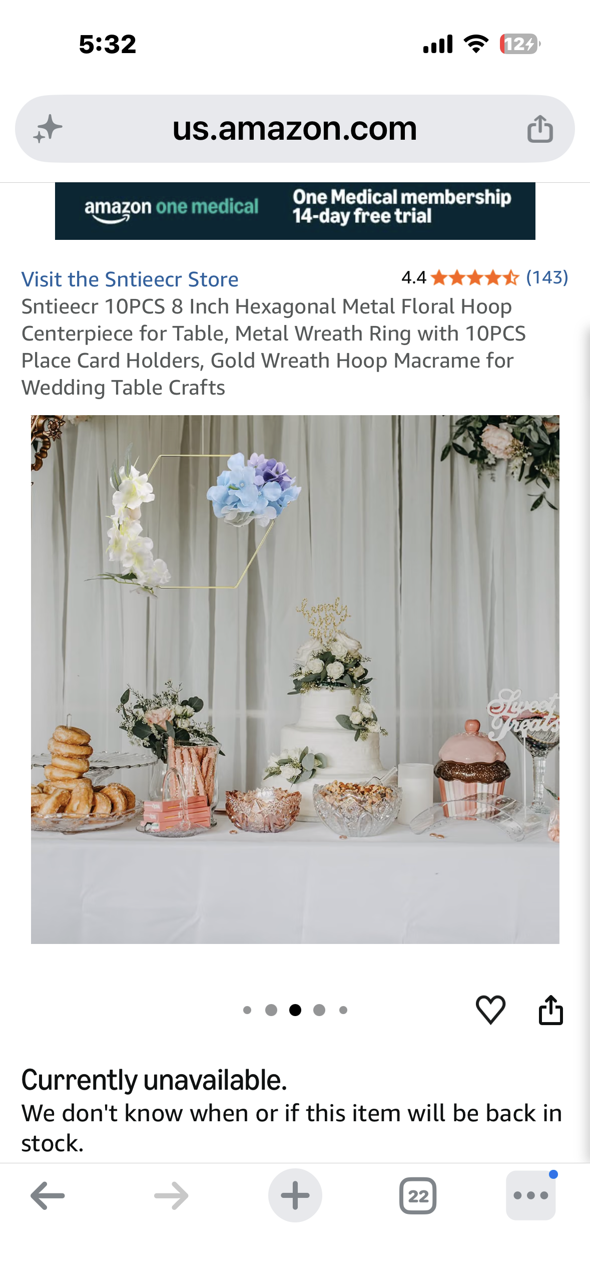 Sntieecr 10PCS, 8 Inch Hexagonal Metal Floral Hoop Centerpiece for Table, Metal Wreath Ring with 10PCS, Place Card Holders, Gold Wreath Hoop, Macrame for Wedding,Table, Ty Crafts
