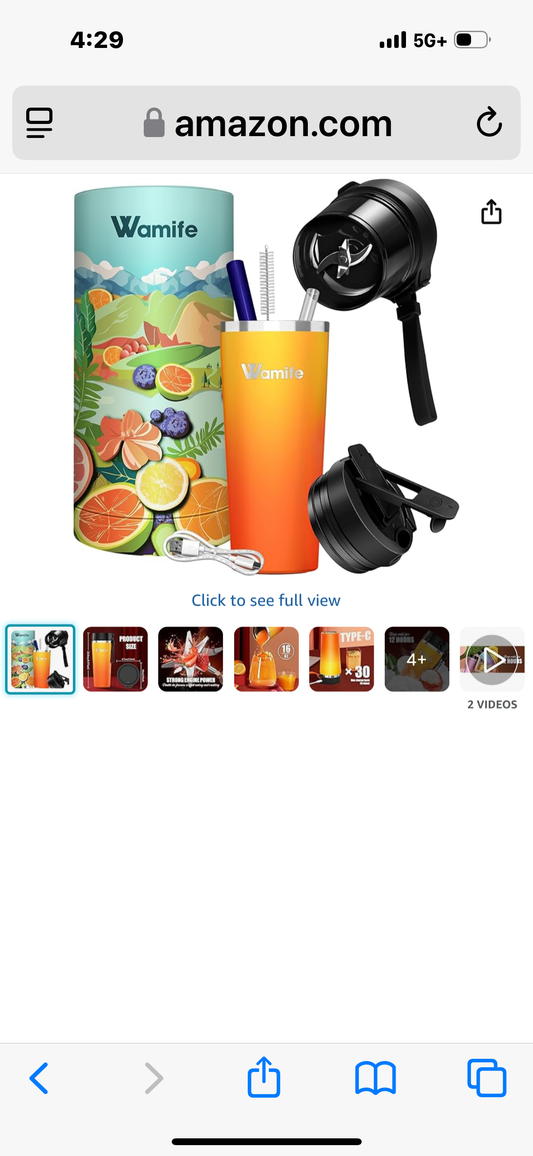 Wamife Smoothie Blender Portable Blender for Fruit Smoothies, Milkshakes, Fruit and Vegetable Juice 16 oz Compact Blender Scandal