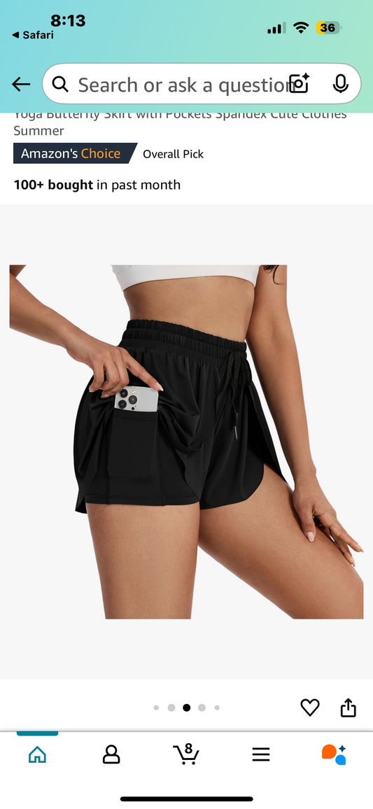Flowy Running Shorts Black (Size Large)