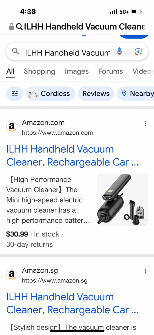ILHH Handheld Vacuum Cleaner, Rechargeable Car Vacuum Cleaner with Blow and Suction Systems, Car Household Portable Vacuum Cleaner, Pet Hair Cleaner (Obsidian)