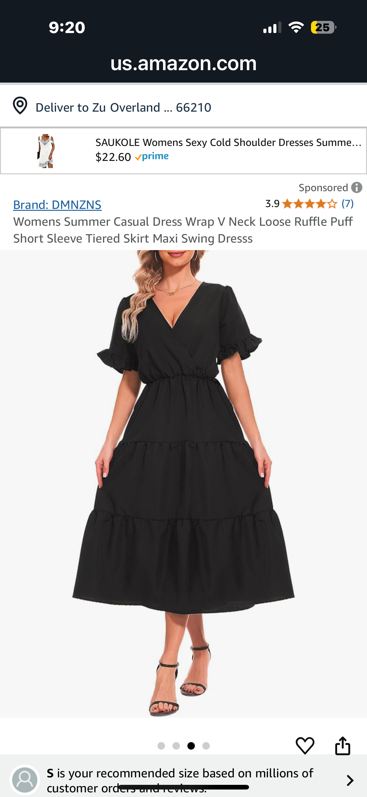 Womens Summer Casual Dress Wrap V Neck Loose Ruffle Puff Short Sleeve Tiered Skirt Maxi Swing Dress Size XL