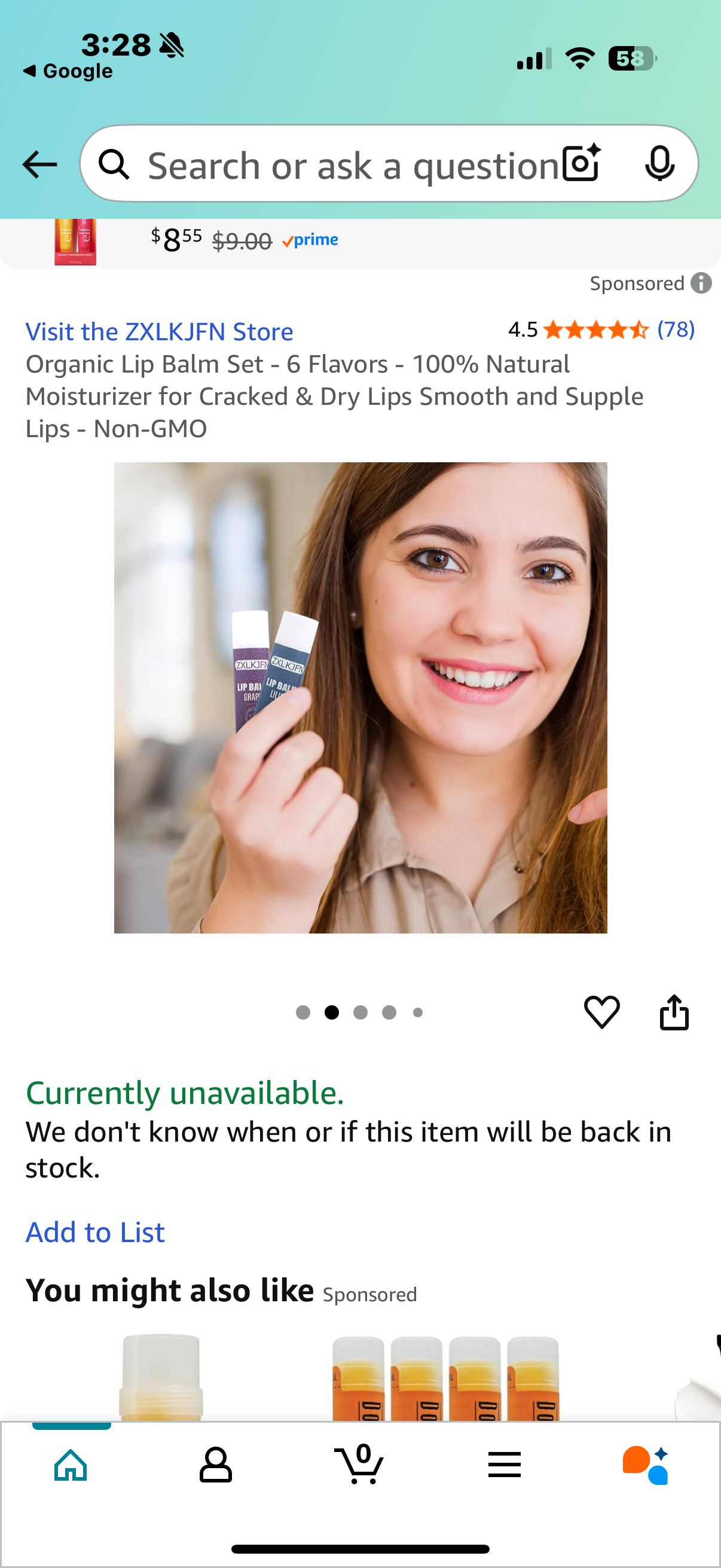‼️2 for $3 ‼️ Organic Lip Balm Set - 6 Flavors - 100% Natural Moisturizer for Cracked & Dry Lips Smooth and Supple Lips - Non-GMO