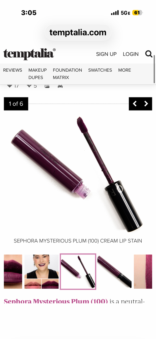 Sephora Mysterious Plum Cream Lip Stain