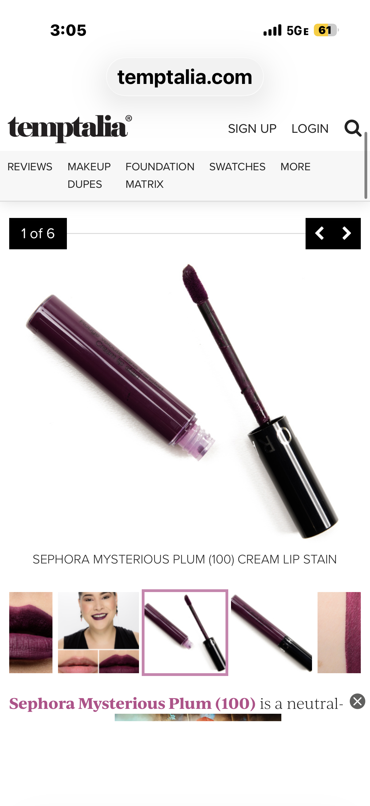 Sephora Mysterious Plum Cream Lip Stain
