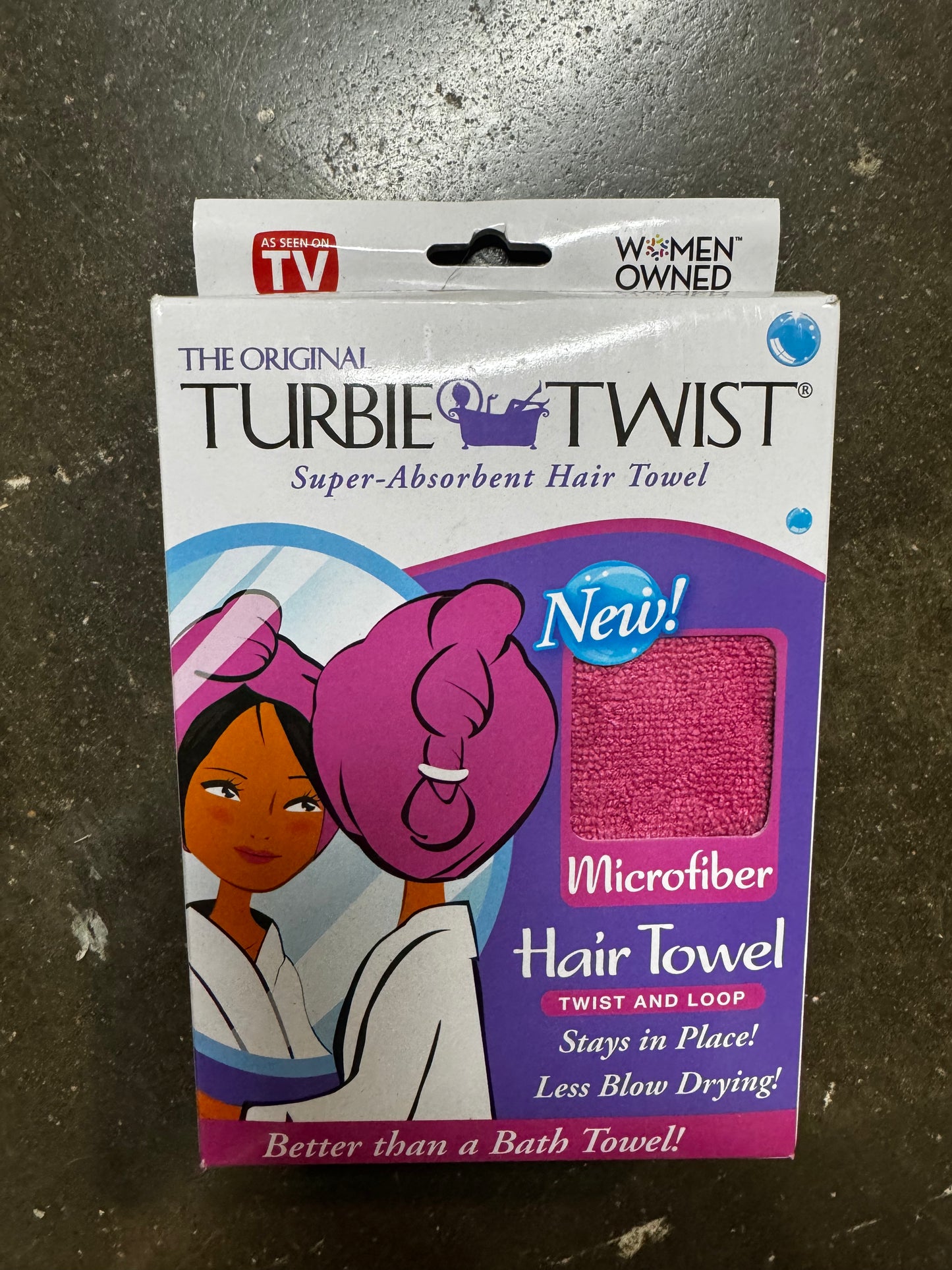 Turbie Twist Super-Absorbent Hair Towel Microfiber Twist & Loop, Pink