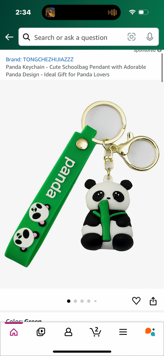 Panda Keychain - Cute Schoolbag Pendant with Adorable Panda Design - Ideal Gift for Panda Lovers