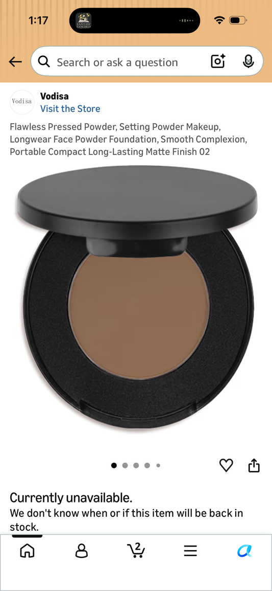 Flawless Pressed Powder, Setting Powder Makeup, Longwear Face Powder Foundation, Smooth Complexion, Portable Compact Long-Lasting Matte Finish 02